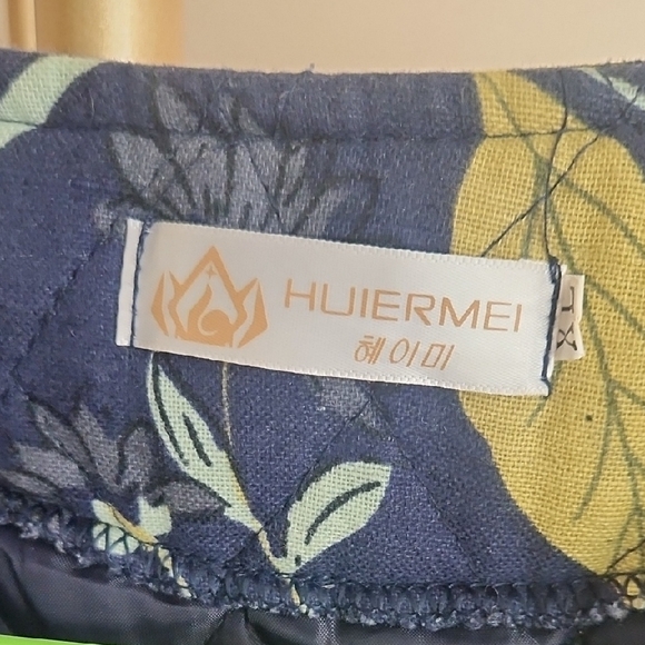 Floral Navy Pea Coat - Picture 2 of 7